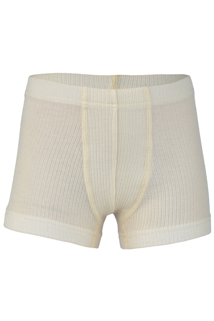 Boys' organic cotton briefs with striped waistband, white
