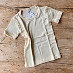 T-shirt en laine/soie biologique à manches courtes Engel Natur