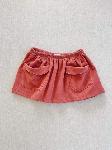 Mabo frances skirt in mineral red corduroy
